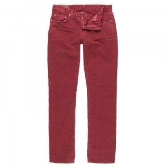 $192 J BRAND JEANS Slim KANE Straight Leg CLAY RED Cotton ( 28 )